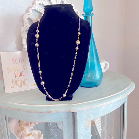 J. Crew Gold Tone  Long Necklace - Picture 1 of 7